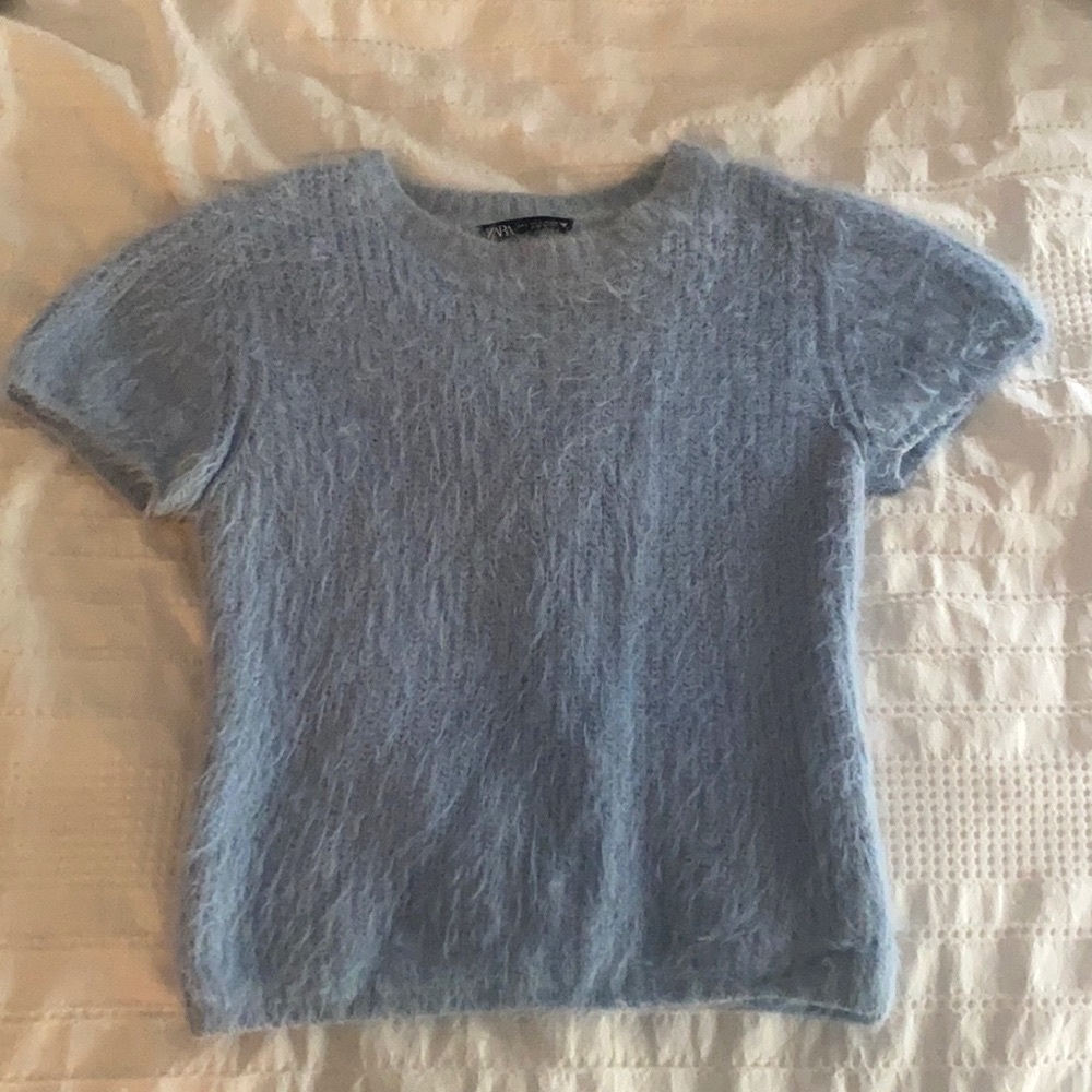 Fuzzy blue top